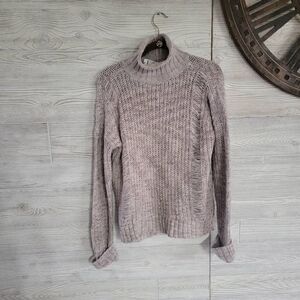 Express Mock Neck Distressed Wool Blend Sweater SZ M NWT